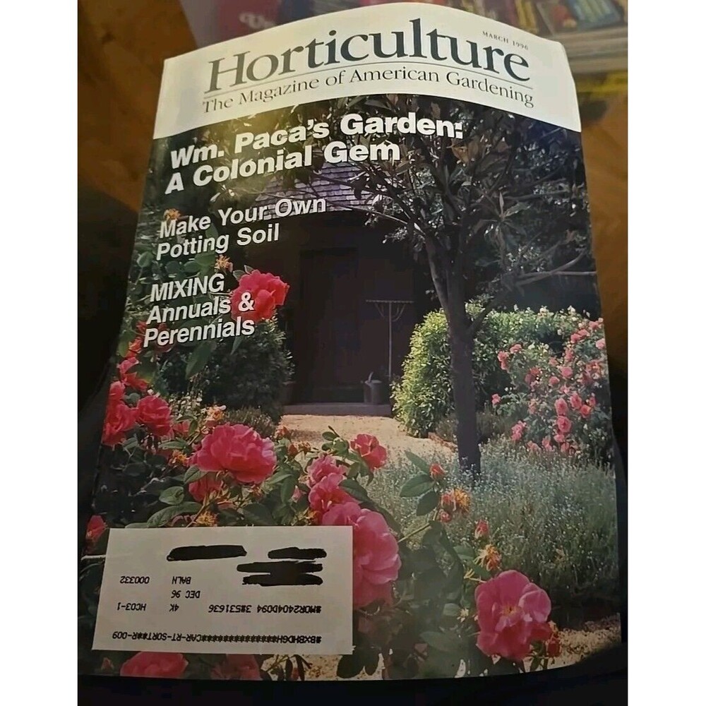 1996 March HORTICULTURE Wm Paca's Garden A Colonial Gem